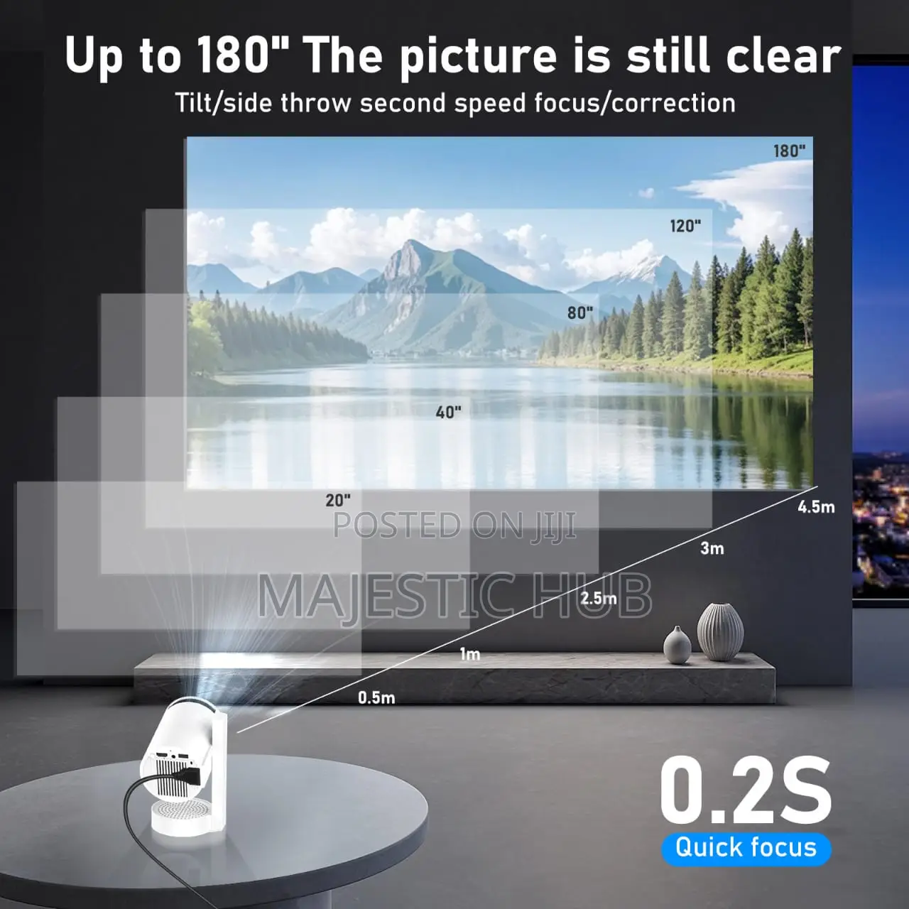 PJ10 Mini Projector, 130 ANSI, Android 13, , 5G WiFi, Gimbal