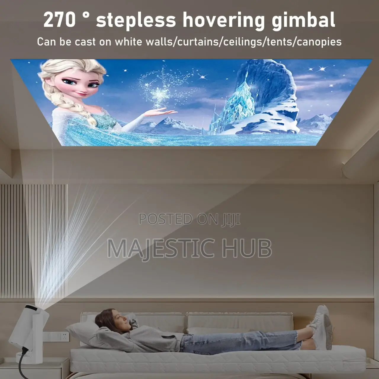 PJ10 Mini Projector, 130 ANSI, Android 13, , 5G WiFi, Gimbal