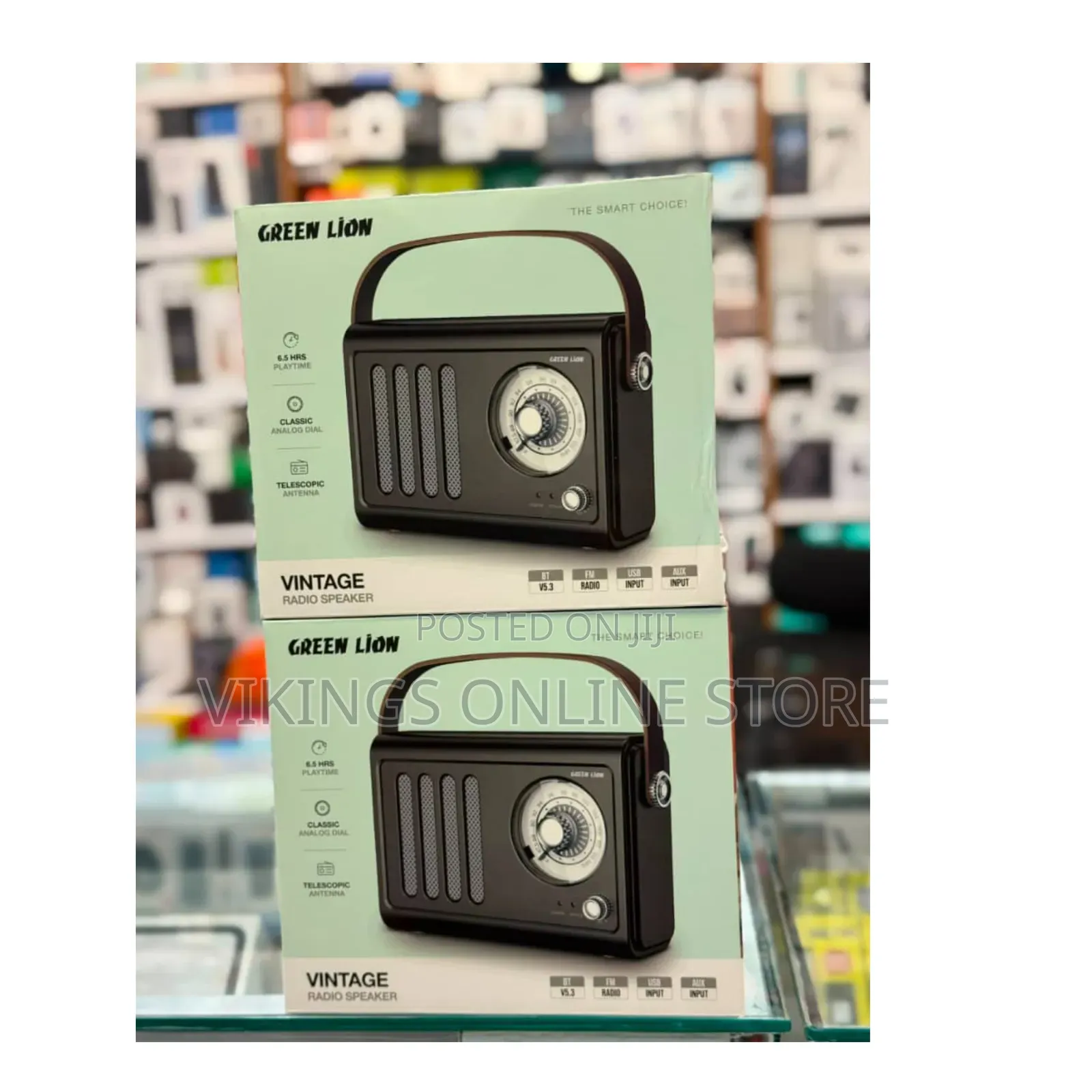 Green Lion Vintage Radio Speaker, Featuring a Retro