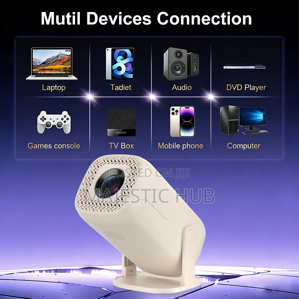 V5 Mini Projector, Android 14, 150 ANSI, WiFi 6, Auto Keystone