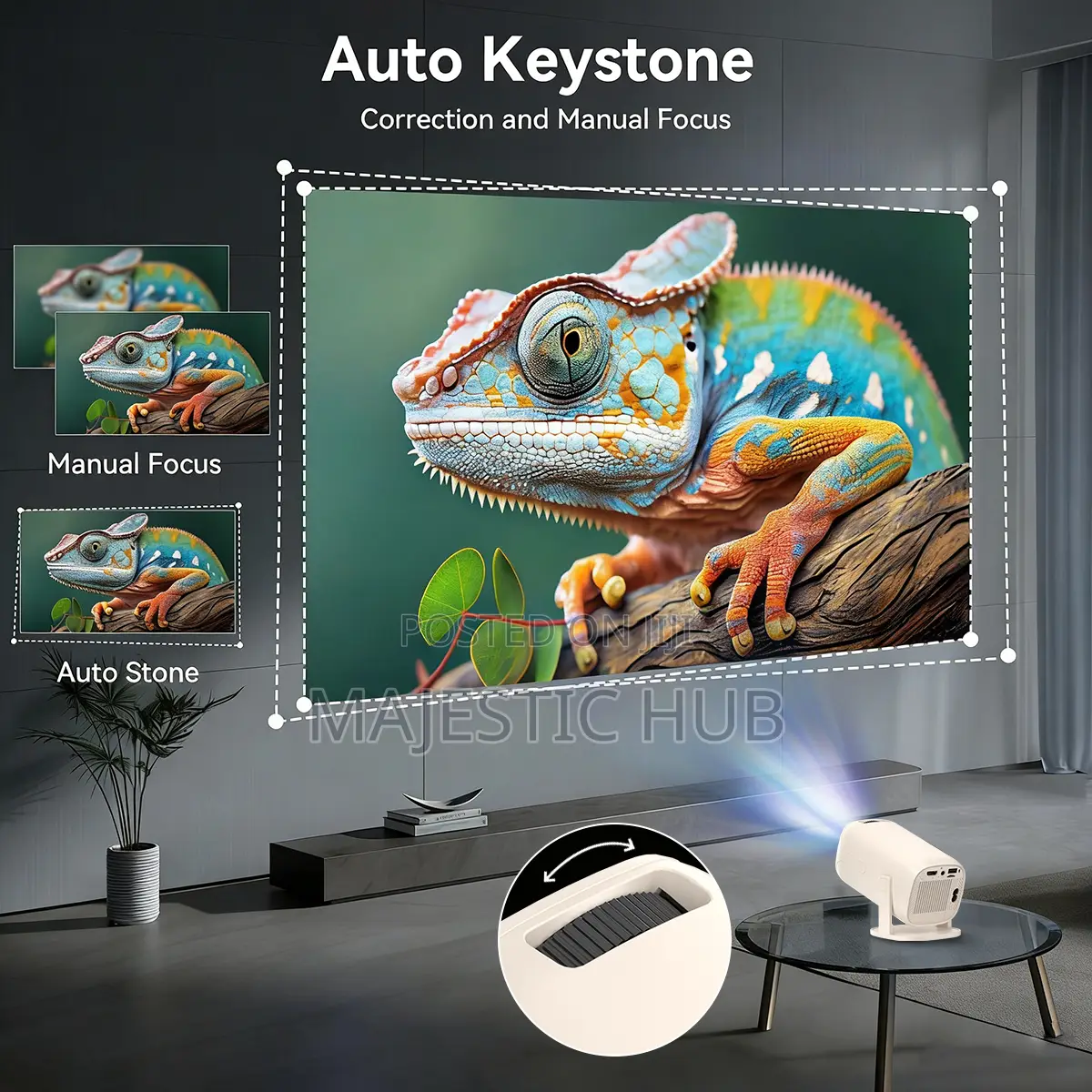 V5 Mini Projector, Android 14, 150 ANSI, WiFi 6, Auto Keystone