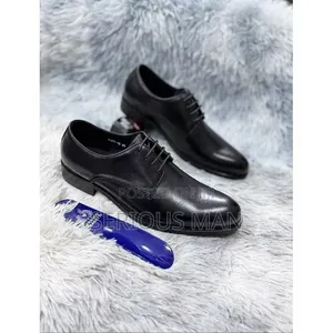 Classic Black Leather Derby Formal Shoes