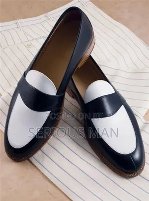Handmade Two-Tone Leather Penny Loafers