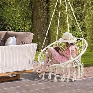 Glider Hammock Tassel Cotton String Woven Basket Swing