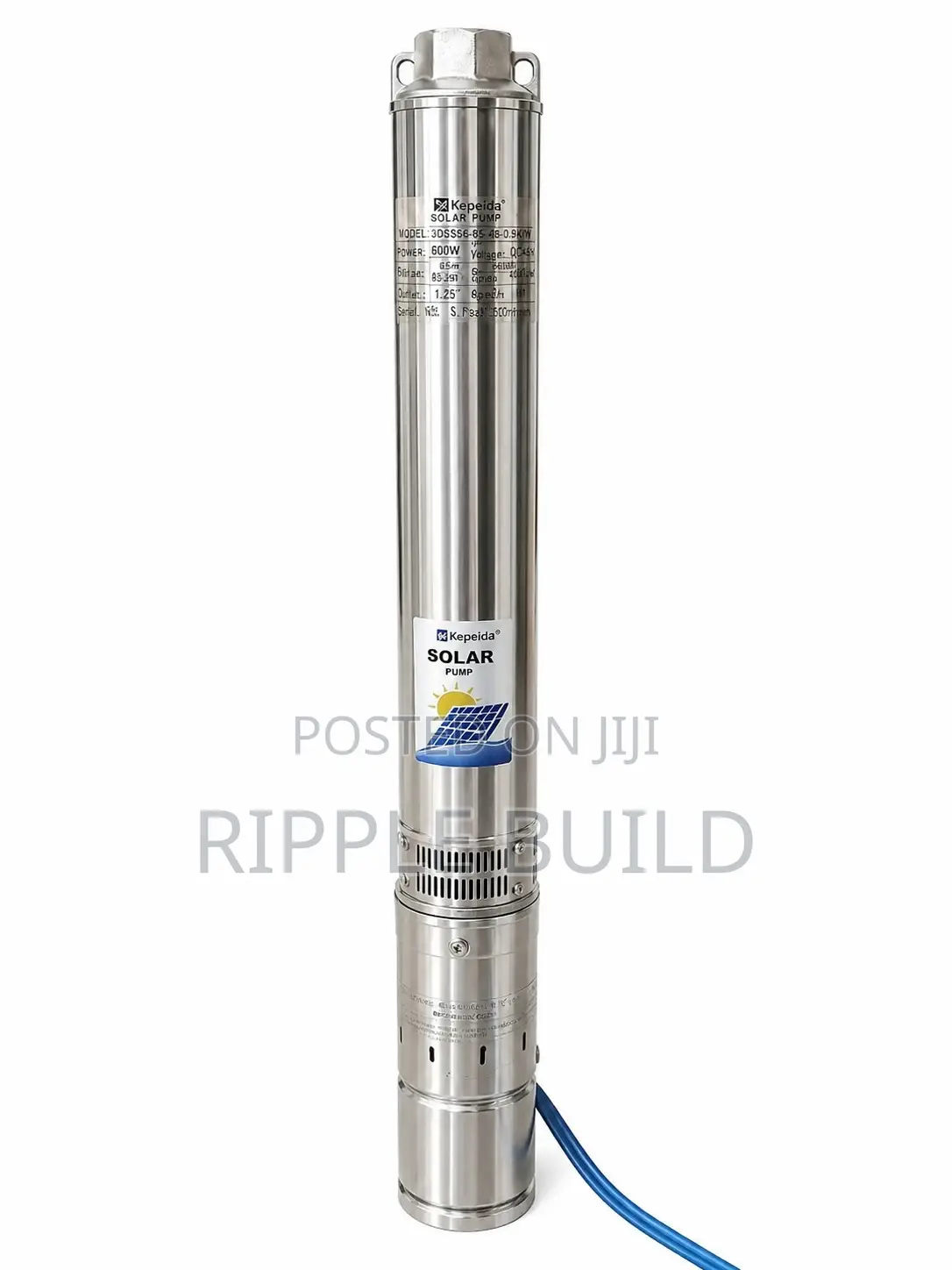 600W Solar Borehole Pump 85m Head 4000l/H 48V