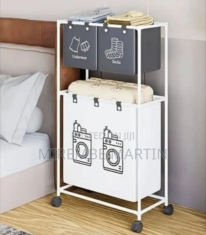 Rolling Multi-Tier Laundry Sorter and Storage Cart