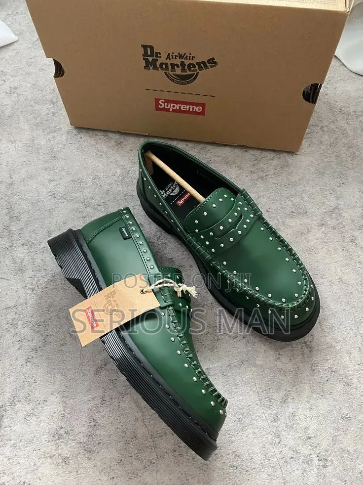 Supreme X Dr. Martens Studded Penton Loafer in DMS Green