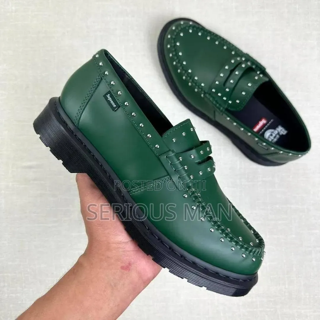 Supreme X Dr. Martens Studded Penton Loafer in DMS Green