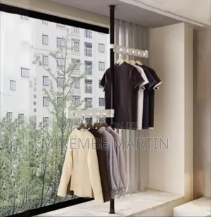 Wall-Mounted Foldable Clothes Rack With Adjustable