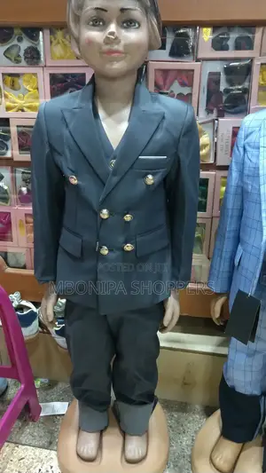 Kids Slim Fit 3 Piece Suit Double Breasted Wedding Tuxedo Suits Blazer