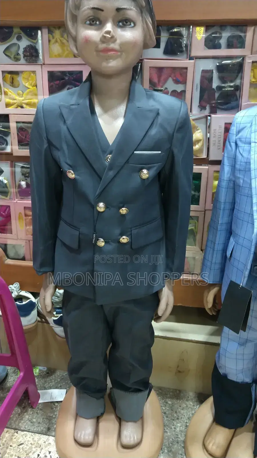 Kids Slim Fit 3 Piece Suit Double Breasted Wedding Tuxedo Suits Blazer