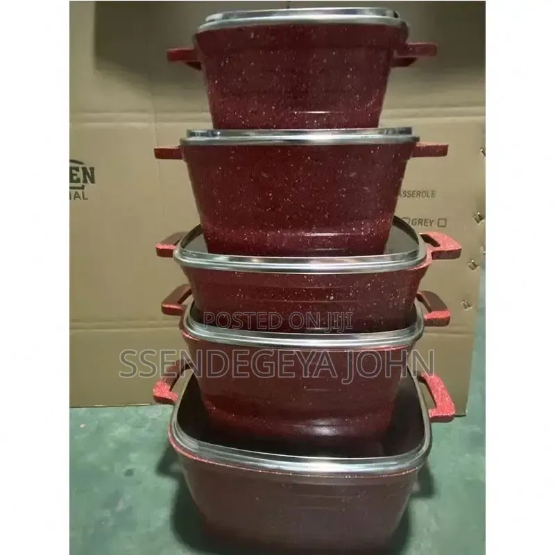 Square Non-Stick Die-Cast Aluminum Casserole and Pot Set