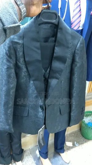Navy Blue 3-Piece Wedding Suit With Black Shawl Lapel