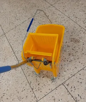 Mop Bucket With Wrangler Trolley With Metal Handle (Caution Wet Floor)