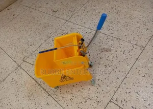 Mop Bucket With Wrangler Trolley With Metal Handle (Caution Wet Floor)