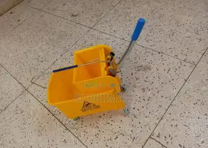 Mop Bucket With Wrangler Trolley With Metal Handle (Caution Wet Floor)