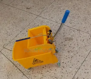Mop Bucket With Wrangler Trolley With Metal Handle (Caution Wet Floor)