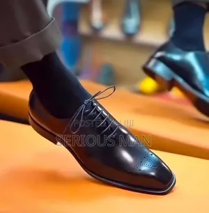 Black Wholecut Oxford Dress Shoe