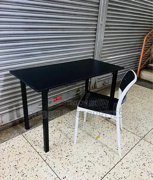 Black Foldable Table + 1 Armless Chair