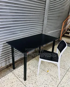 Black Foldable Table + 1 Armless Chair