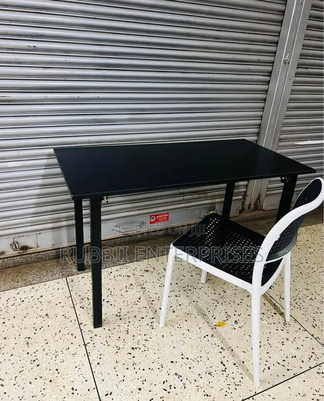 Black Foldable Table + 1 Armless Chair