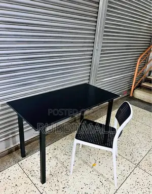 Black Foldable Table + 1 Armless Chair