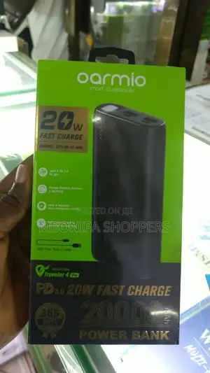 20w Oraimo Power Bank 20000mAh High Capacity Dual USB Output - Black