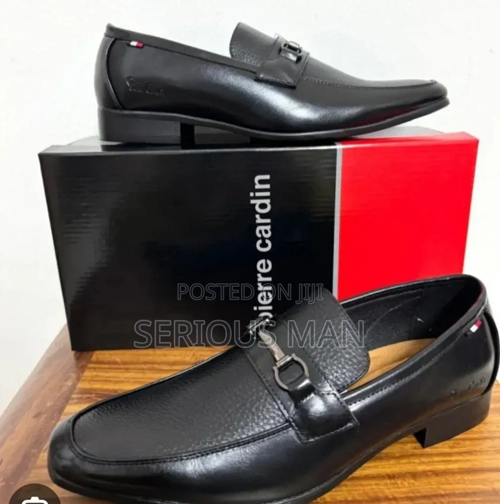 Sleek Black Leather Slip-on Loafers