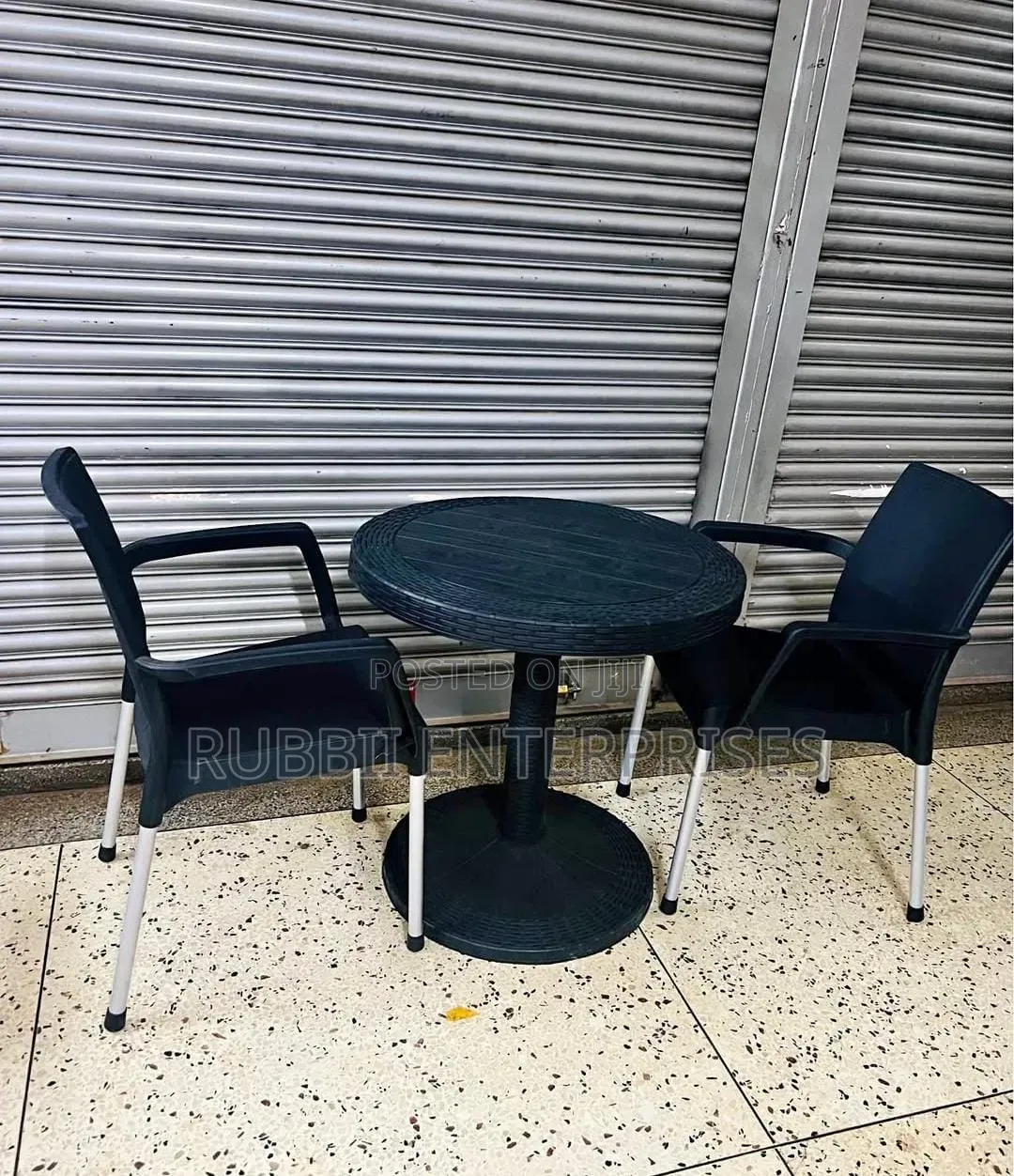 1 Black Plastic Chair + 2 Cappuccino Black Chair
