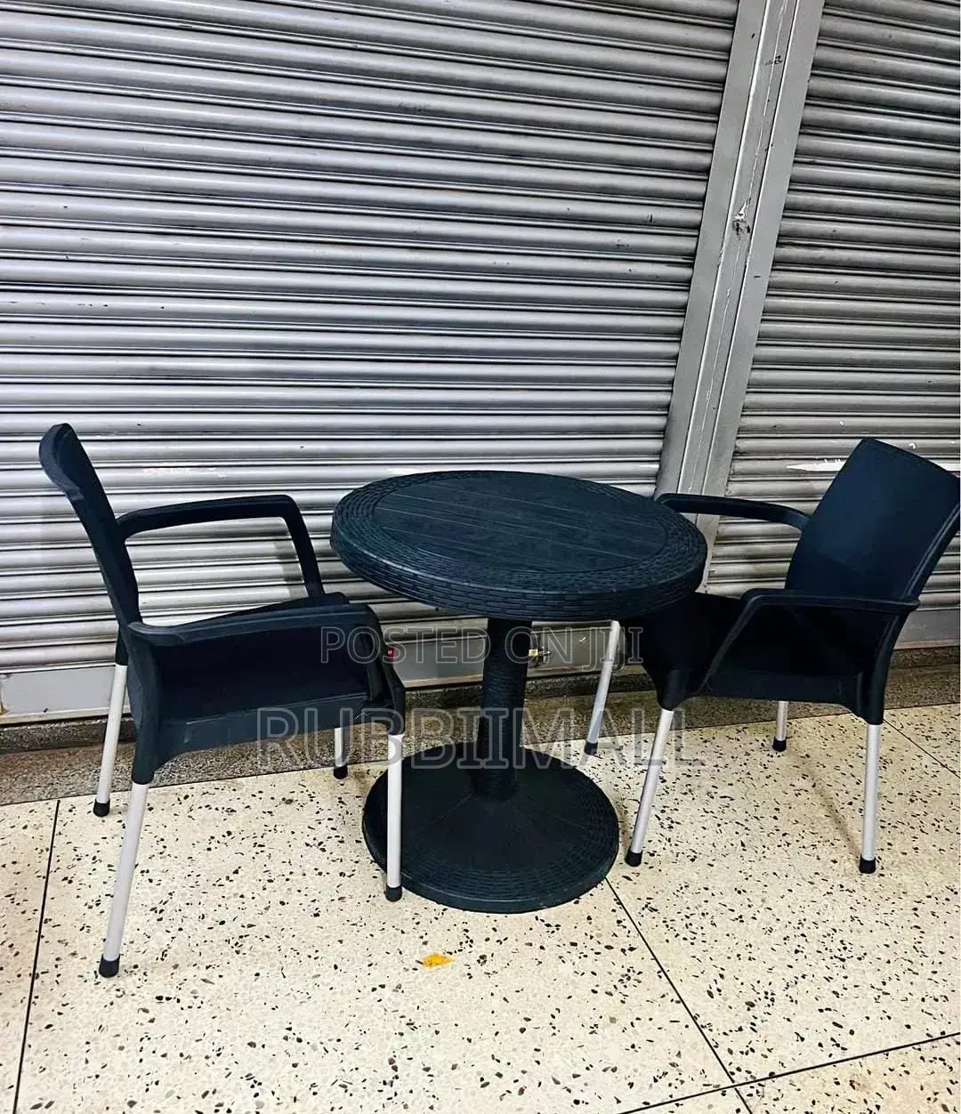 1 Black Plastic Chair + 2 Cappuccino Black Chair