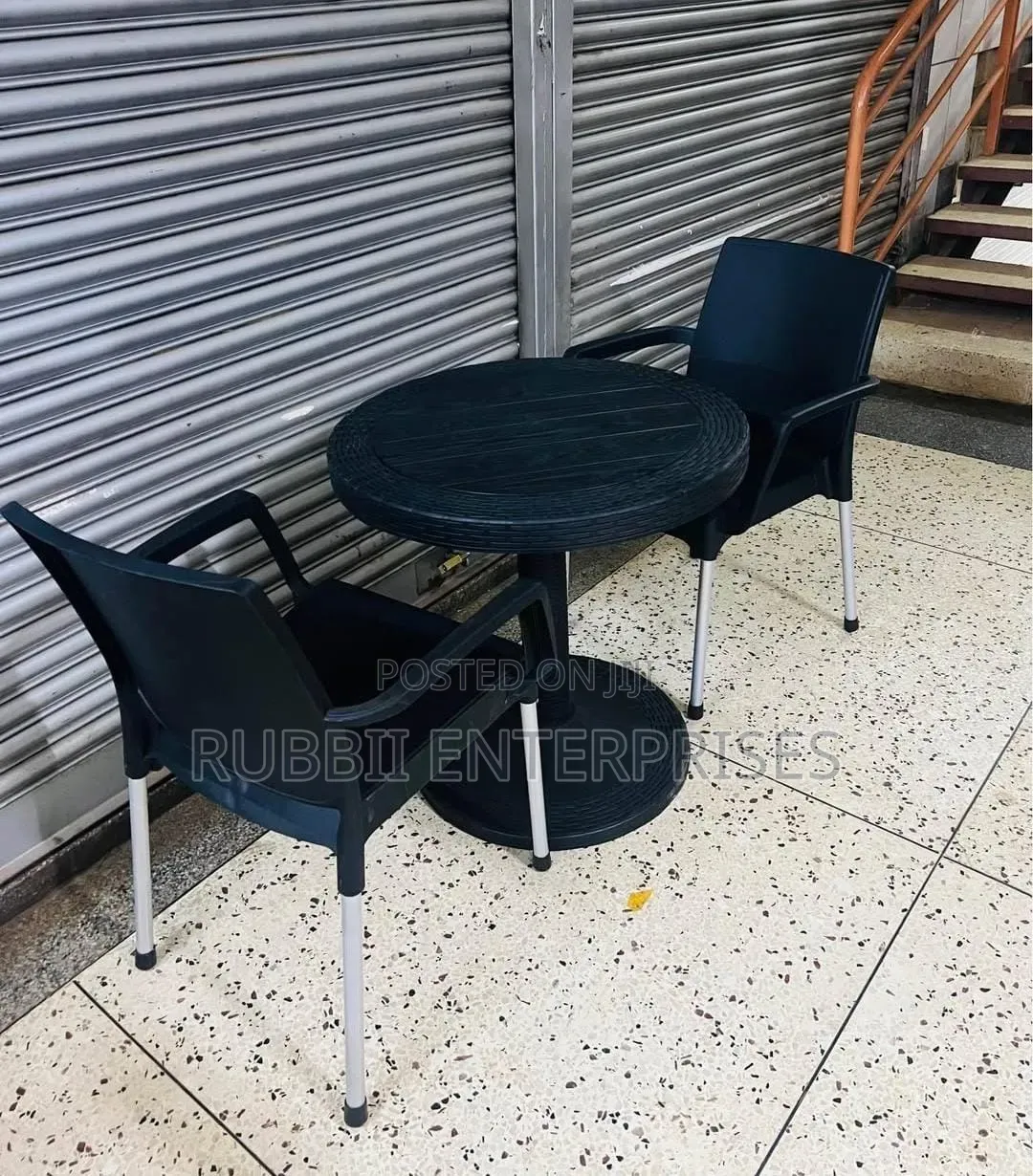 1 Black Plastic Chair + 2 Cappuccino Black Chair