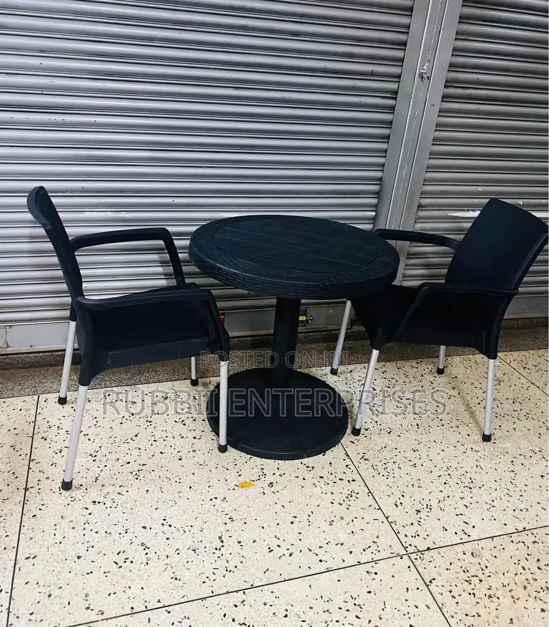 1 Black Plastic Chair + 2 Cappuccino Black Chair