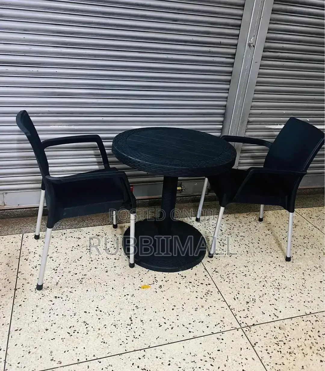1 Black Plastic Chair + 2 Cappuccino Black Chair