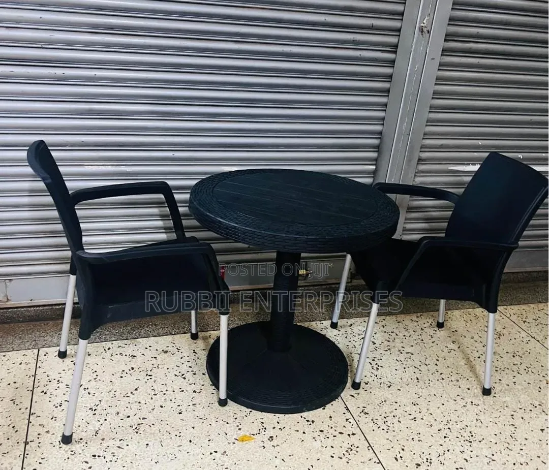 1 Black Plastic Chair + 2 Cappuccino Black Chair