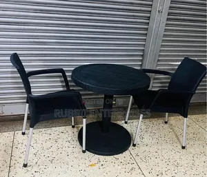 1 Black Plastic Chair + 2 Cappuccino Black Chair