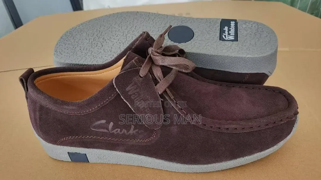 Dark Brown Suede Clarks Wallabee Shoes