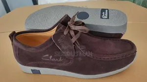 Dark Brown Suede Clarks Wallabee Shoes