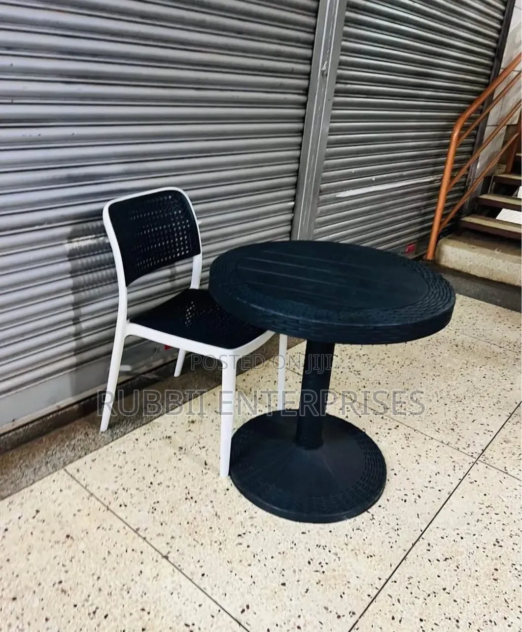 1 Black Table + 1 Executive Armless Chair