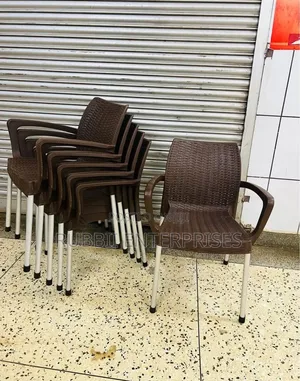 Brown Plastic Woven Chairs