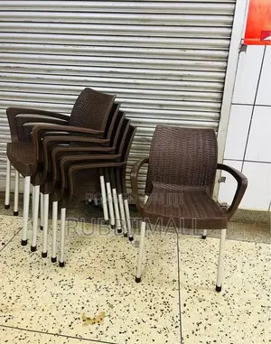 Brown Plastic Woven Chairs