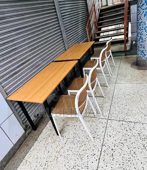 Foldable Table + 2 Armless Chair (Brown)