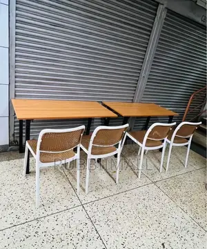 Foldable Table + 2 Armless Chair (Brown)