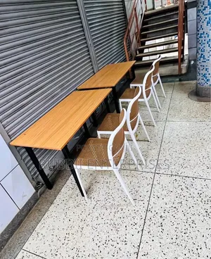 Foldable Table + 2 Armless Chair (Brown)