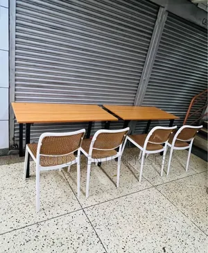 Foldable Table + 2 Armless Chair (Brown)