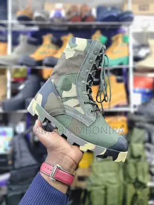 Tactical Military Combat Boots Leather Non-Slip Work Shoes With Rubber
