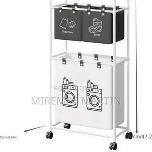 Rolling Multi-Tier Laundry Sorter and Storage Cart