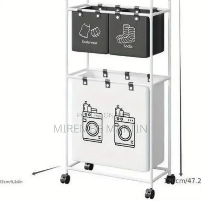 Rolling Multi-Tier Laundry Sorter and Storage Cart