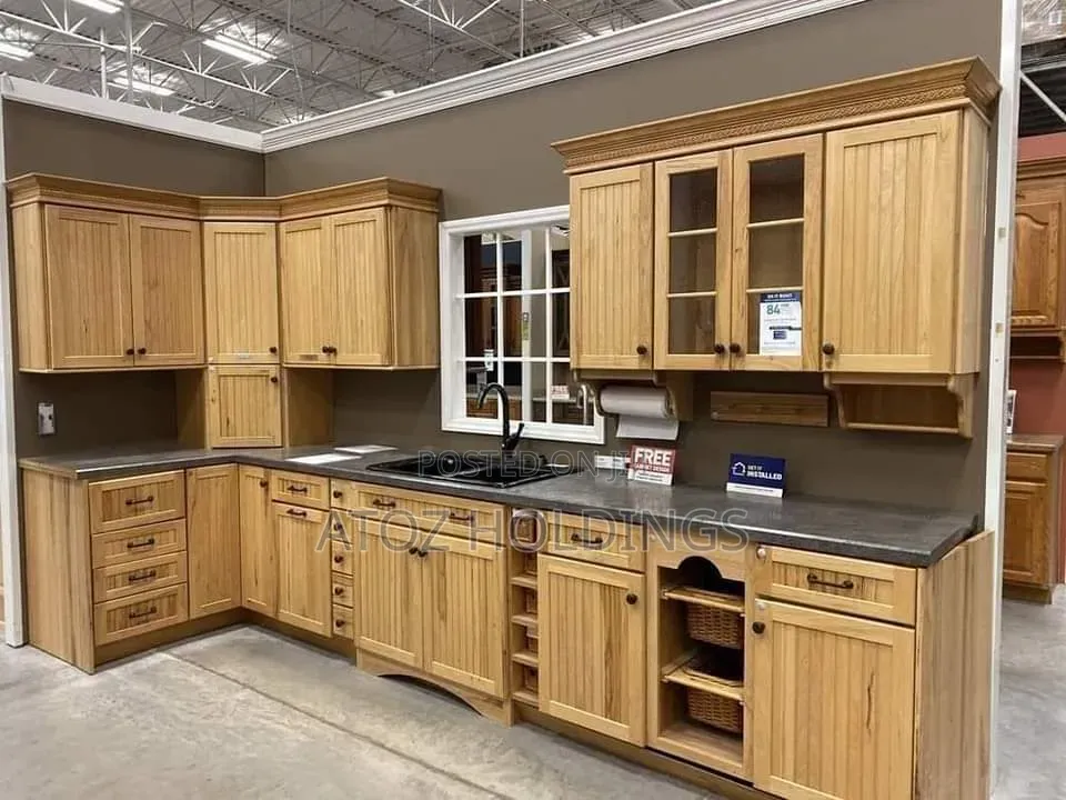 Kitchen Cabinets in Wood Pattern From 900,000/- Per Running Meter