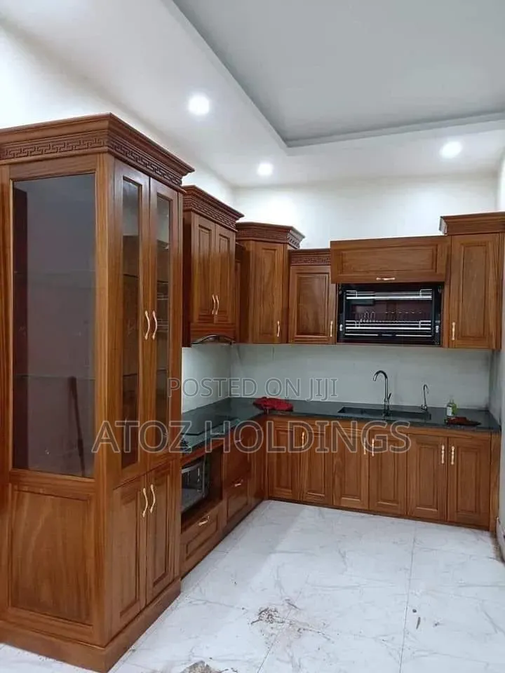 Kitchen Cabinets in Wood Pattern From 900,000/- Per Running Meter