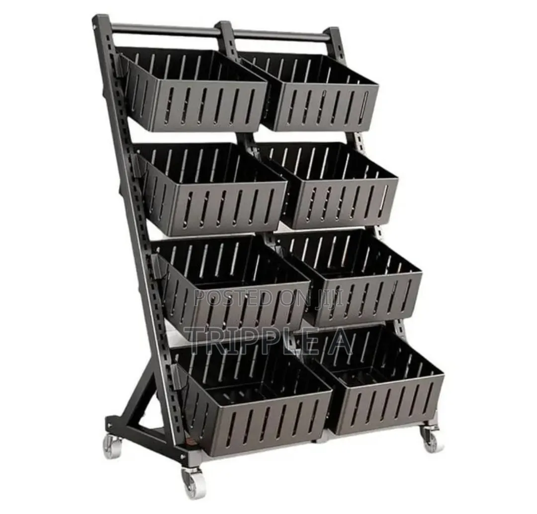 4 Layers Double Fruit Display Rack